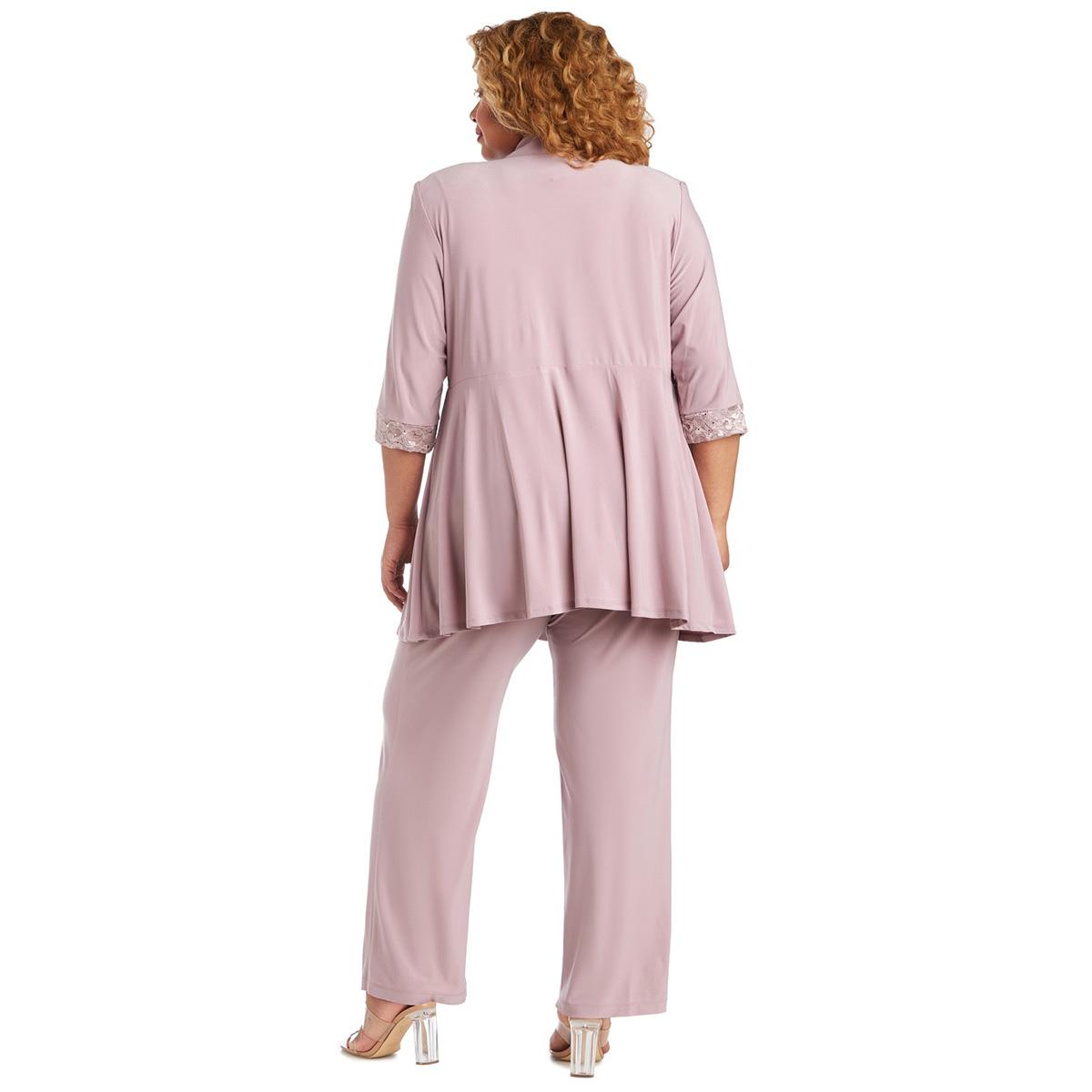 Plus Size R&M Richards Floral Lace and Sequin Pantsuit