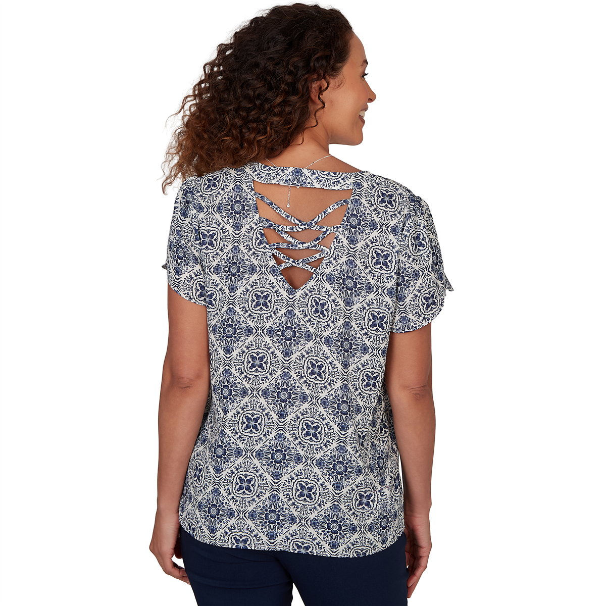 Petite Emaline Summer In The City Short Tulip Sleeve Blouse