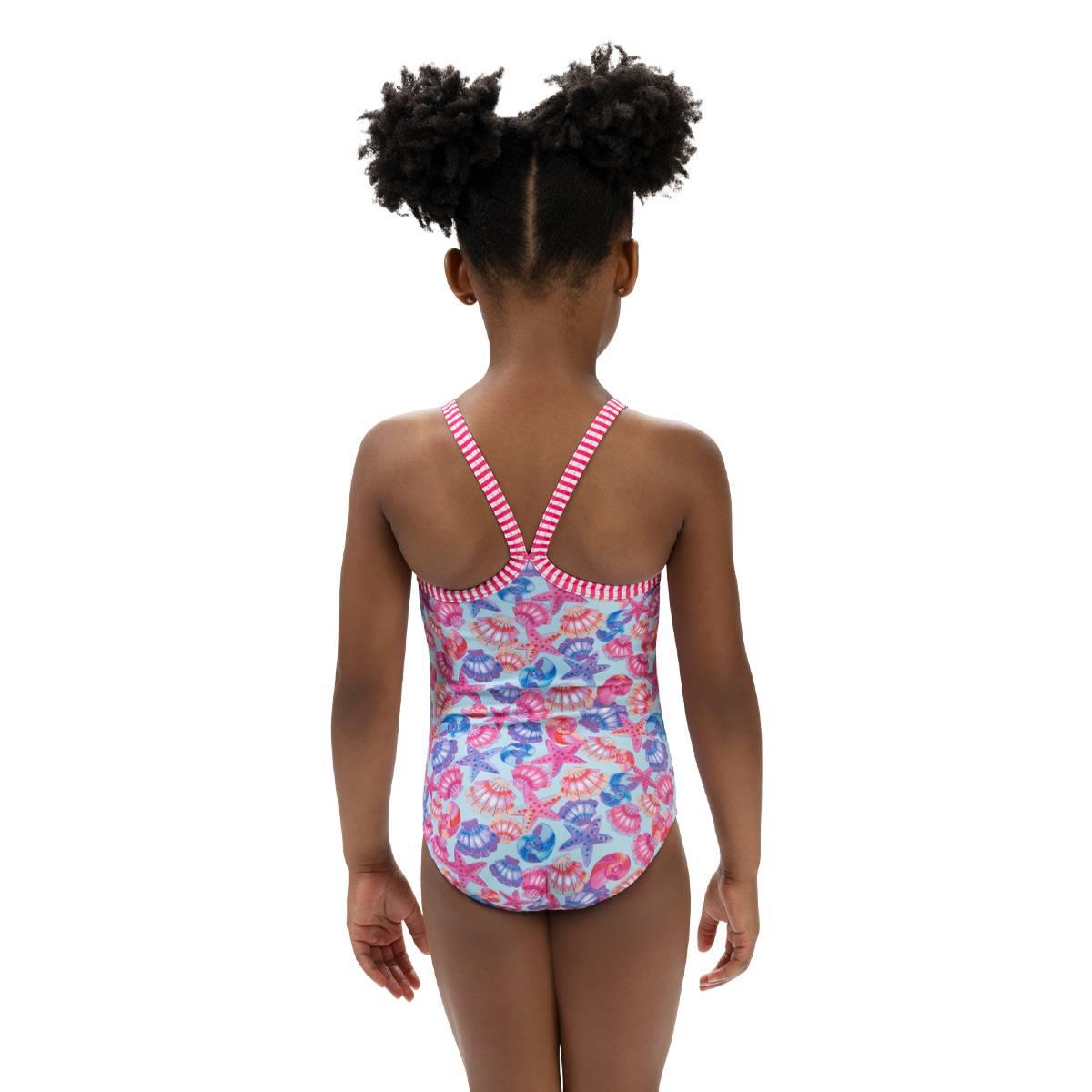 Girls (4-6x) Dolfin® Fin Floats Criss-Cross One Piece Swimsuit