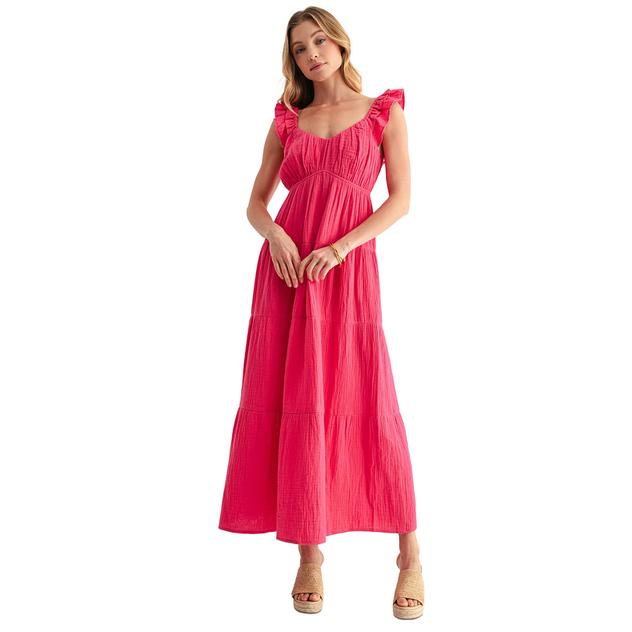 Womens CITY BLUES Empire Waist Tiered Maxi Dress