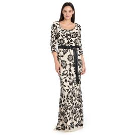 Womens R&M Richards 3/4 Sleeveless Beaded Trim Gown