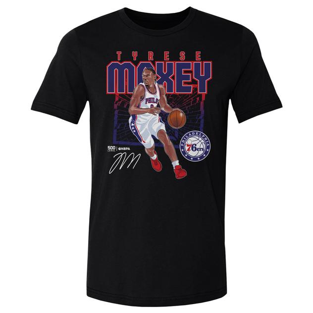 Mens NBA Tyrese Maxey 76ers Shattered Short Sleeve Tee