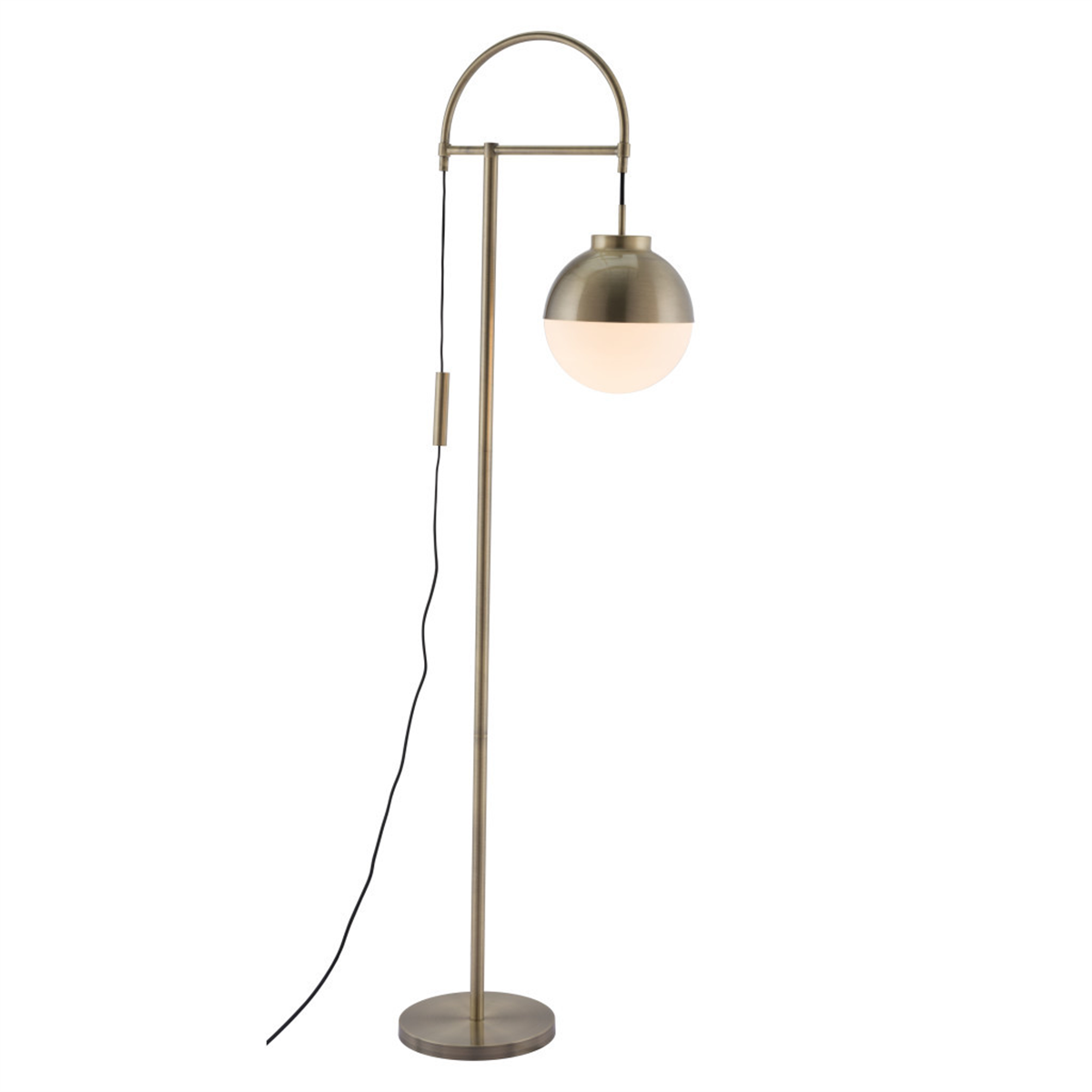 HomeRoots 69 Bronze Steel Floor Lamp With Bronze Steel Globe Sh