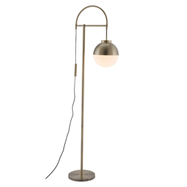 HomeRoots 69 Bronze Steel Floor Lamp With Bronze Steel Globe Sh
