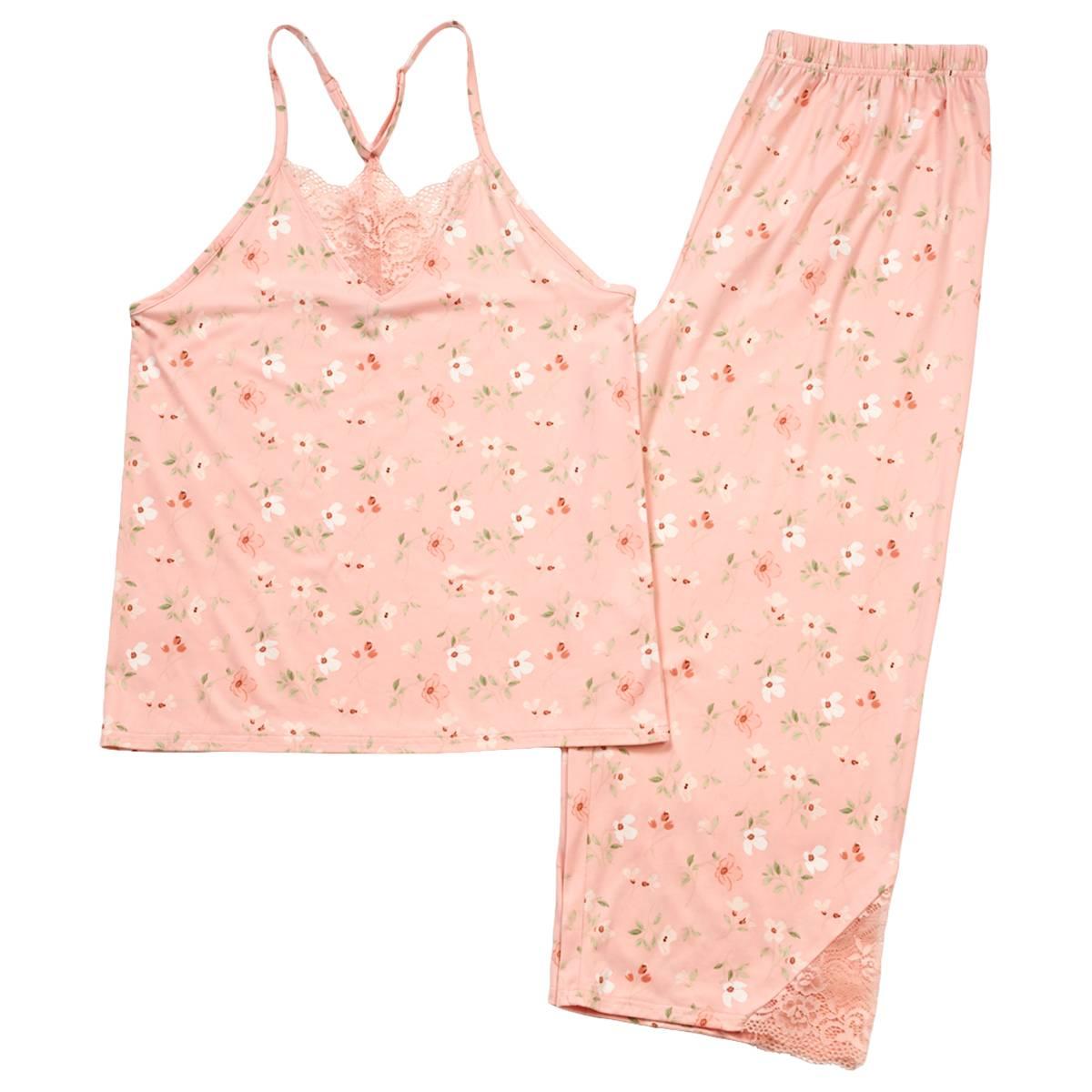 Womens Elizabeth & Nicole Floral Racerback Tank Pajama Set