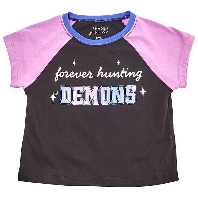 Girls (7-16) Shaded Pink Forever Hunting Demons Tee