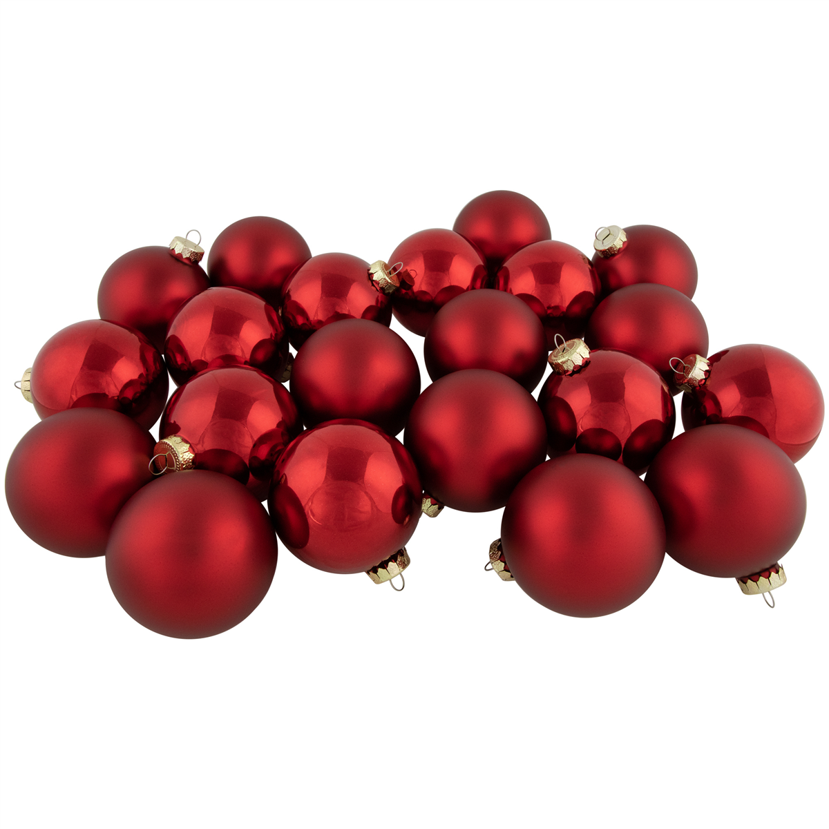Northlight 72ct. 2-Finish Glass Christmas Ball Ornaments