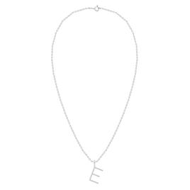 Nova Star® Sterling Silver Lab-Grown Diamond Initial E Pendant
