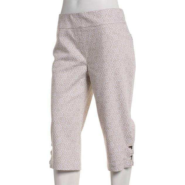 Womens Napa Valley 17in. Super Stretch Bow Hem Diamond Capris
