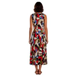 Petite AK Anne Klein Sleeveless Abstract Leaf Midi Dress