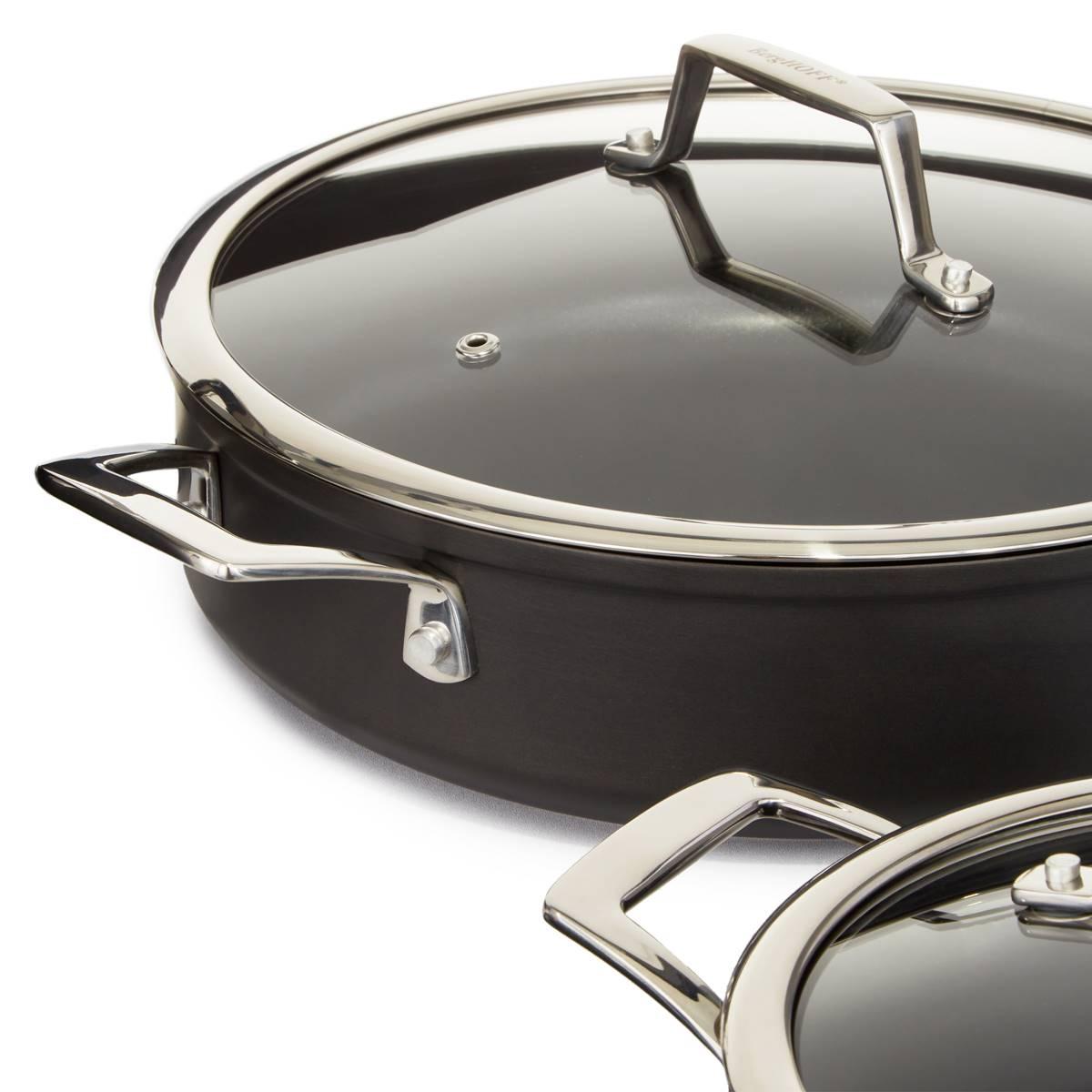 BergHOFF Essentials Hard Anodized 11in. Deep Skillet w/ Glass Lid