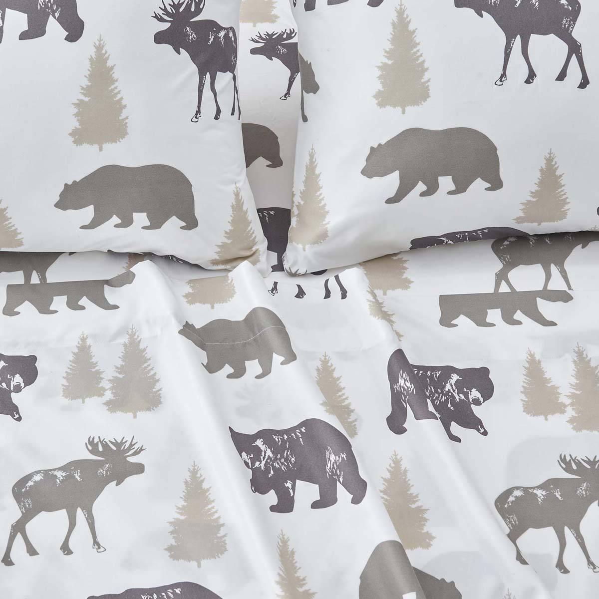 FreshFolds Mountain Ridge Lodge Bears Microfiber Sheet Set