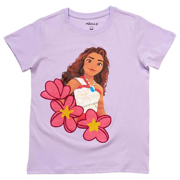 Girls (7-16) Disney Short Sleeve Crochet Flower Moana Tee