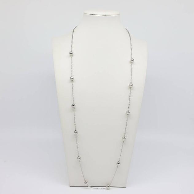 Design Collection Silver-Tone Ball Long Chain Necklace