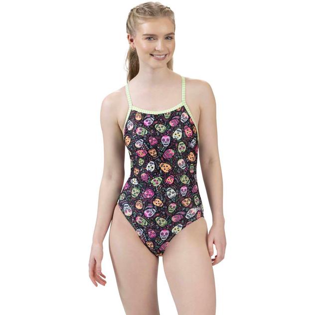 Womens Dolfin® Uglies V-2 Back Cross Bones One Piece Swimsuit