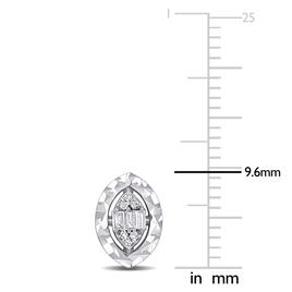 Sophia B 1/10ctw. Baguette Diamond Oval Stud Earrings
