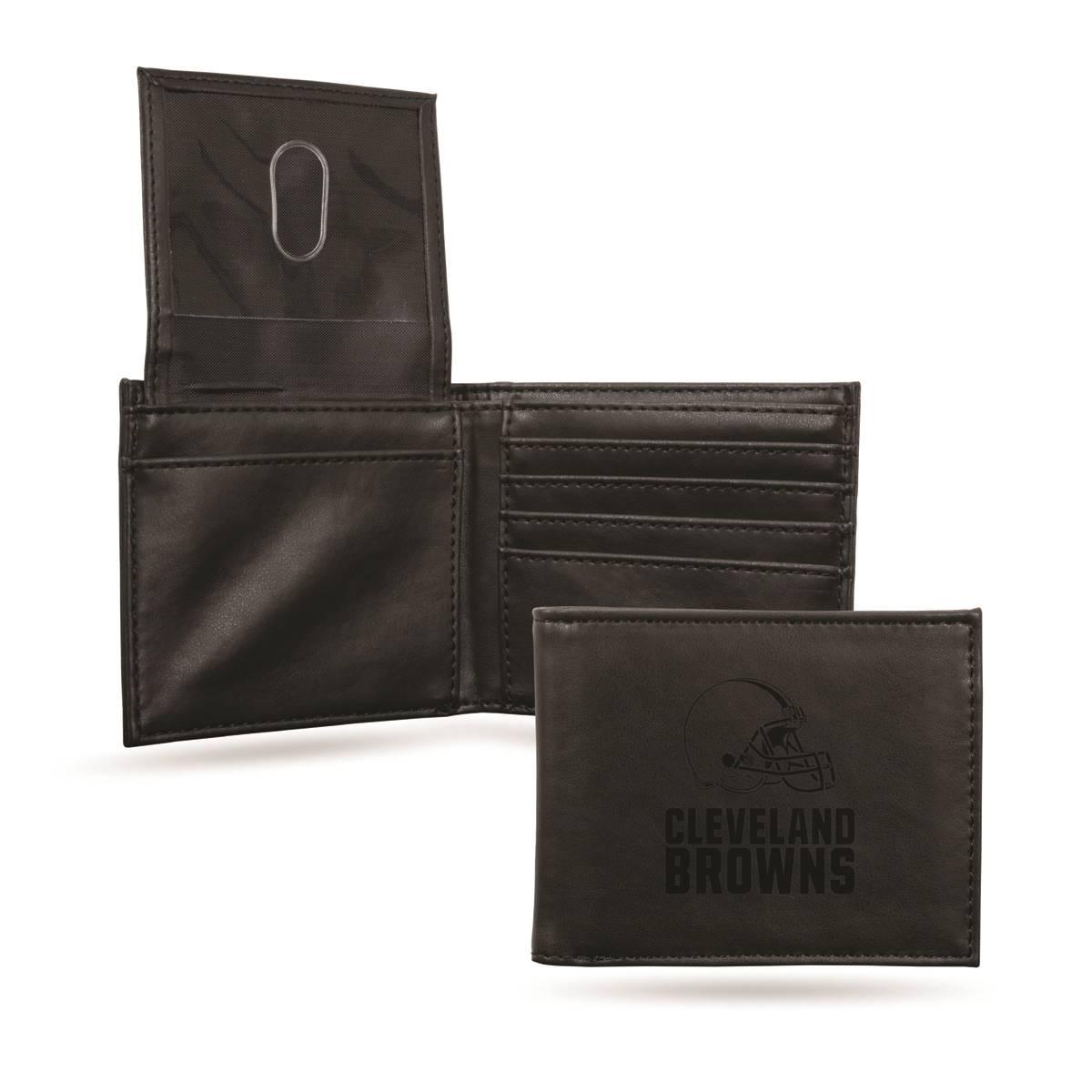 Mens NFL Cleveland Browns Faux Leather Bifold Wallet