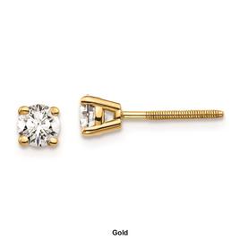 Pure Fire 14kt. Gold 1/2ctw. 4-Prong Diamond Screw-Back Earrings