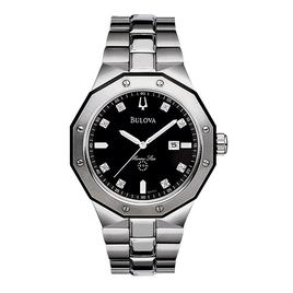 Mens Bulova Diamond Accented Steel Bracelet Watch - 98D103