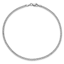 Gold Classics(tm) 2.5mm. White Gold Semi Solid Curb Bracelet