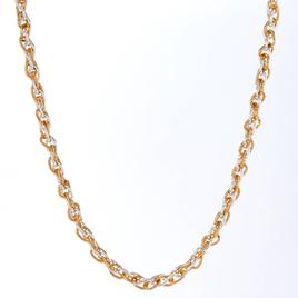 Design Collection 18in. Polished Rope Link Two-Tone Necklace