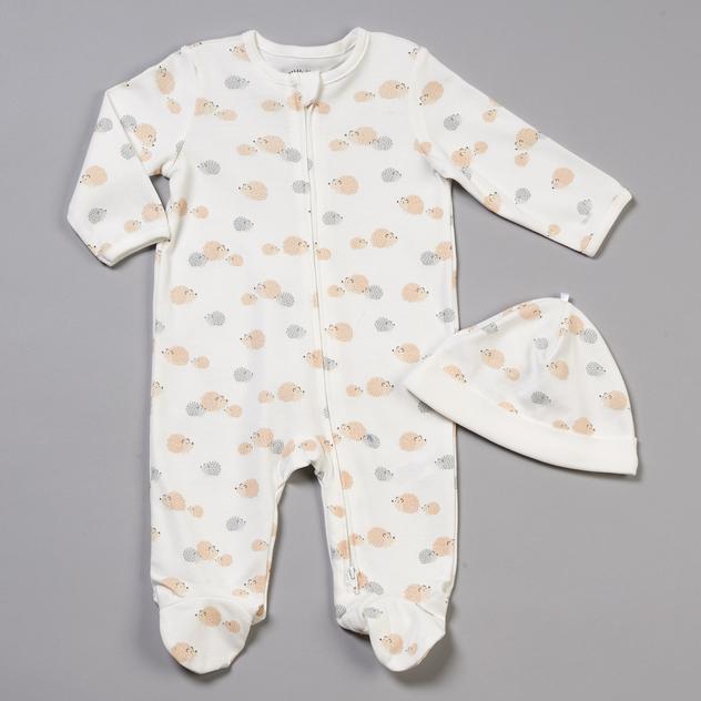 Baby Unisex (NB-9M) Little Me® Hedgehog Footie Sleeper with Hat