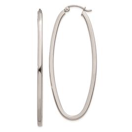 Gold Classics(tm) 14kt. White Gold Large Oval Hoop Earrings