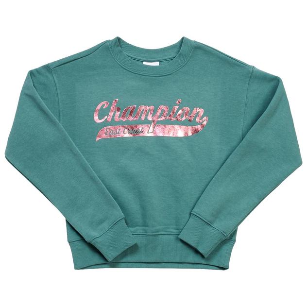 Girls (7-16) Champion® Fleece Pullover Foil Crew