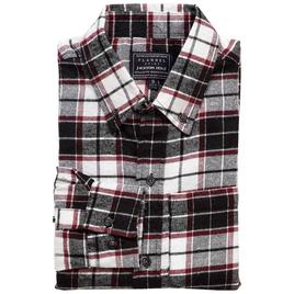 Mens Jackson Hole Long Sleeve Flannel Shirt - Burgundy/Ecru