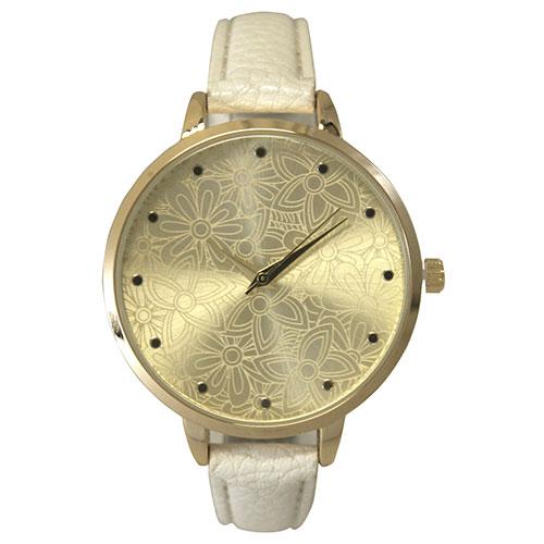 Womens Olivia Pratt Skinny Leather Strap Watch - 16575WHITE
