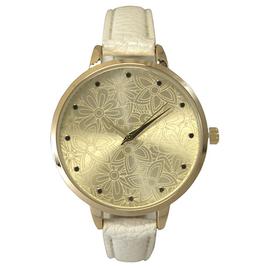 Womens Olivia Pratt Skinny Leather Strap Watch - 16575WHITE