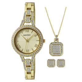 Ellen Tracy Gold-Tone Crystal Watch Set - ET8113GD