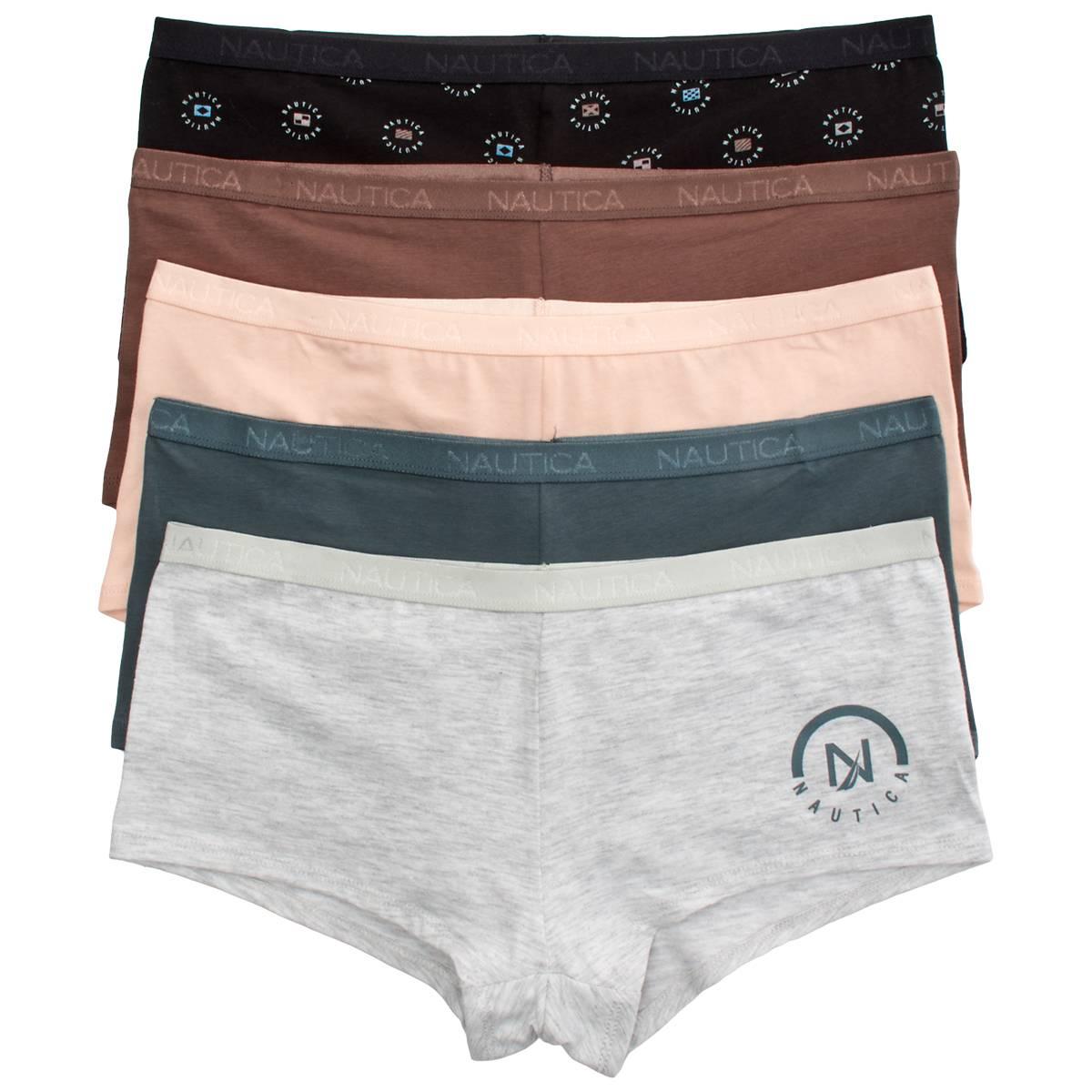 Womens Nautica 5pk. Cotton Span Boyshorts NT4463-5PKGL