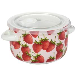 Home Essentials 25oz. Strawberries 2 Handle Bowl with Lid