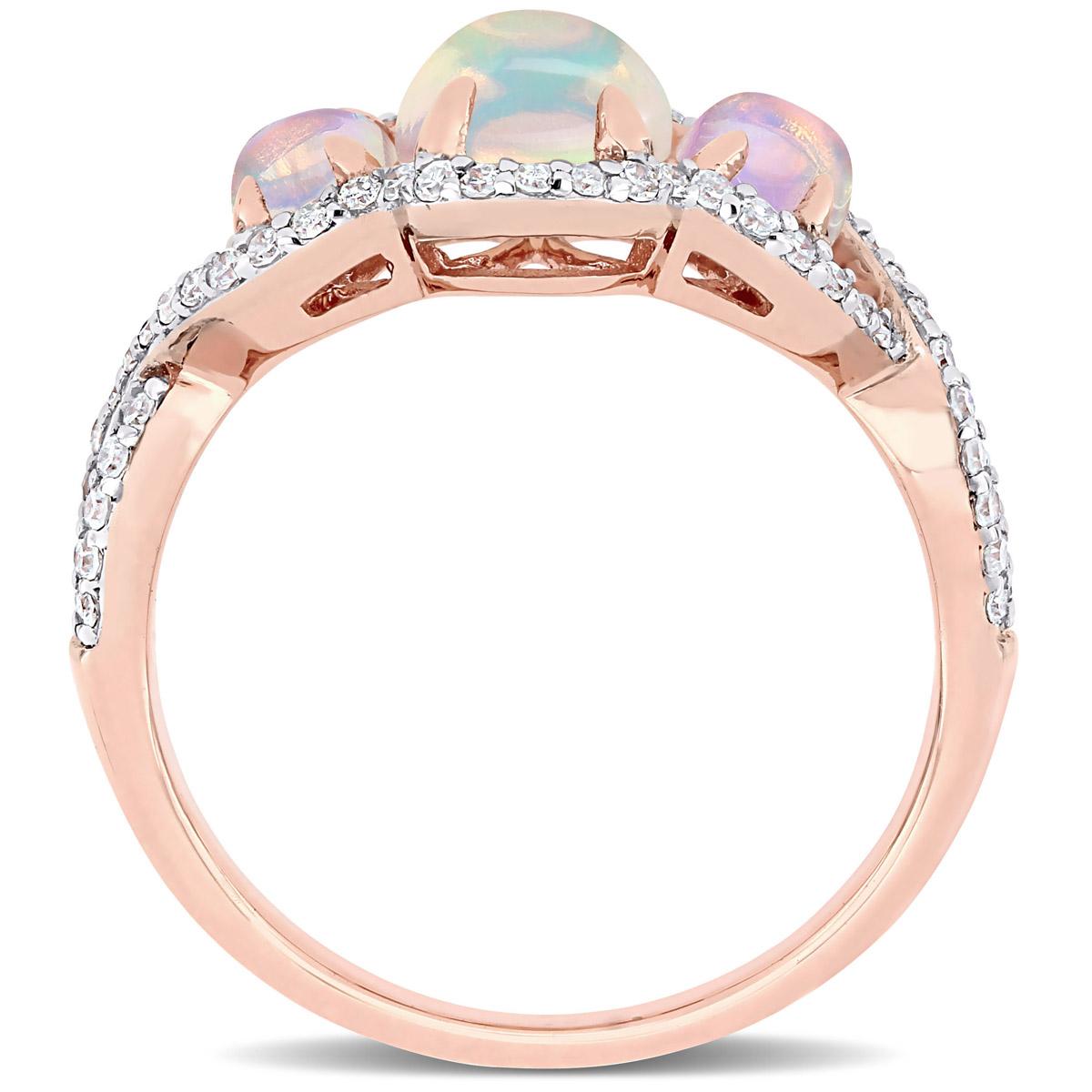 Gemstones Classics™ 10kt. Rose Gold Ethiopian Blue Opal Ring