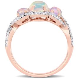 Gemstones Classics™ 10kt. Rose Gold Ethiopian Blue Opal Ring
