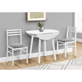 Monarch Specialties 3pc. 35in. Drop Leaf Dining Table Set