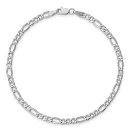 Unisex Gold Classics™ 3.5mm. 14k White Semi Solid Figaro Necklace