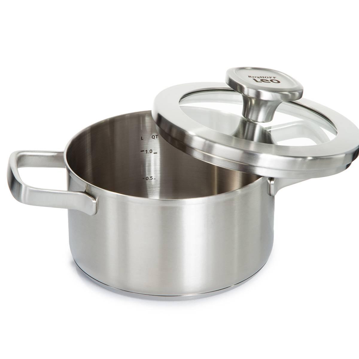 BergHOFF Graphite Stainless Steel 6.25in. Stockpot w/ Glass Lid