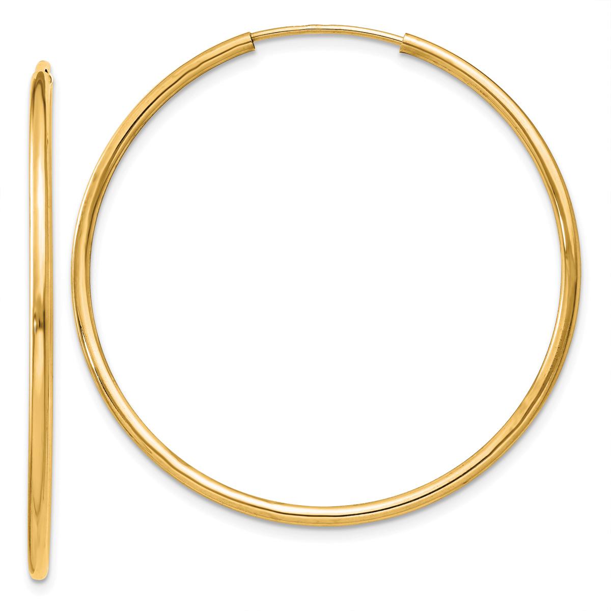 Gold Classics(tm) 40mm 14kt. Polished Endless Hoop Earrings