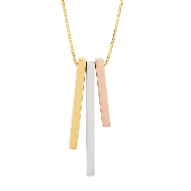 Gold Classics™ 14kt. Gold Graduated Bars Drop Pendant Necklace