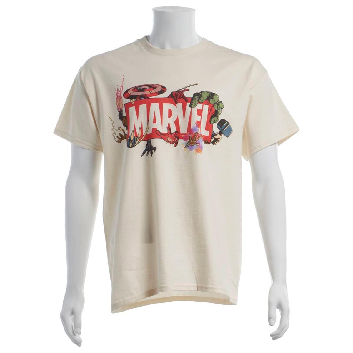 Young Mens Marvel Group Short Sleeve Graphic Tee