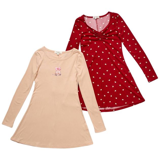 Girls (7-16) No Comment 2pk. Cowgirl Long Sleeve Mini Dresses