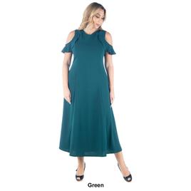 Plus Size 24/7 Comfort Apparel Ruffled A-Line Dress