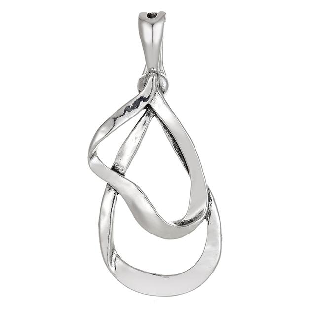 Wearable Art Silver-Tone Double Drop Organic Circles Enhancer