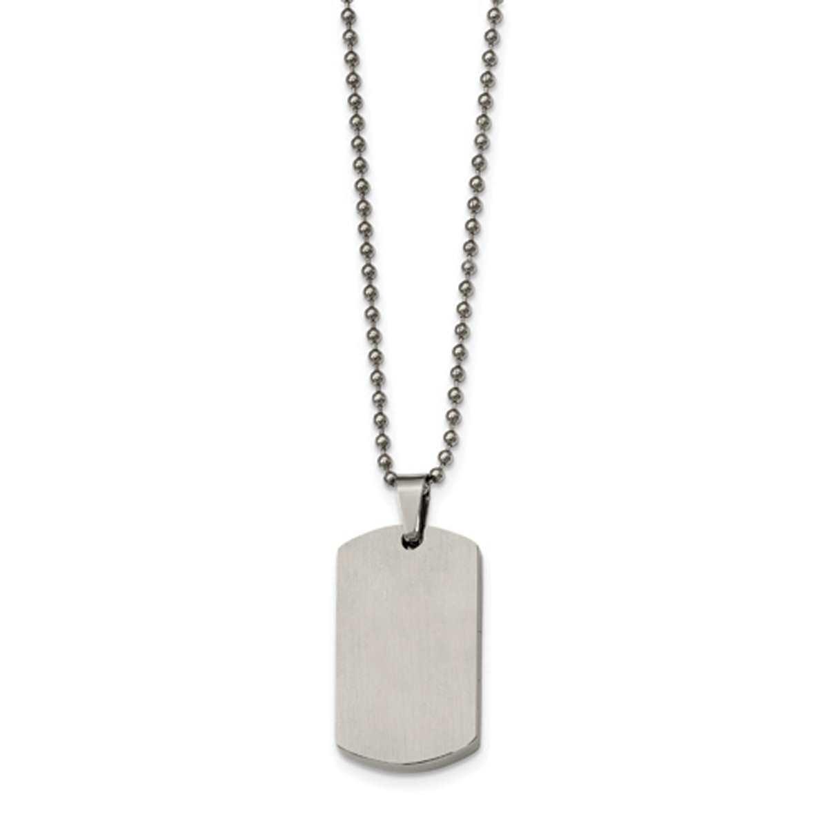 Mens Gentlemen's Classics™ Rounded 4mm Edge Dog Tag Necklace