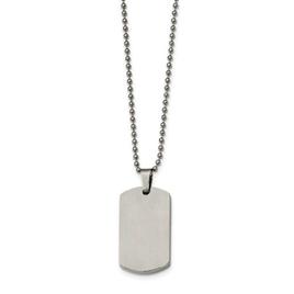 Mens Gentlemen's Classics™ Rounded 4mm Edge Dog Tag Necklace