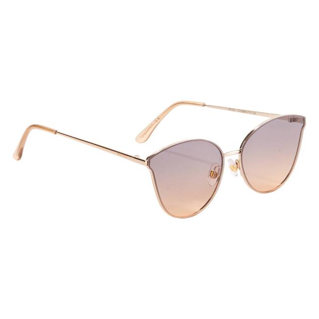 Womens Nine West Gold Metal Flat Flared Cat Eye Sunglasses