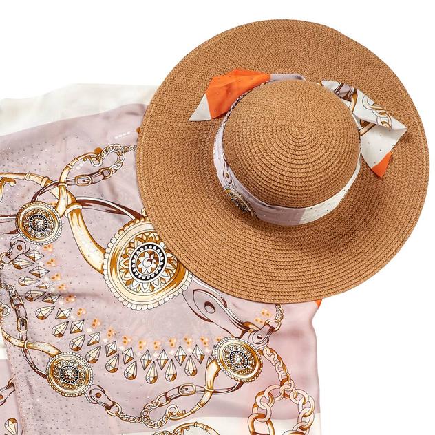 Womens Adrienne Vittadini 2pc. Stone Kimono & Hat Set