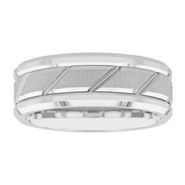 Mens Endless Affection(tm) Tungsten Slanted Groove Band Ring